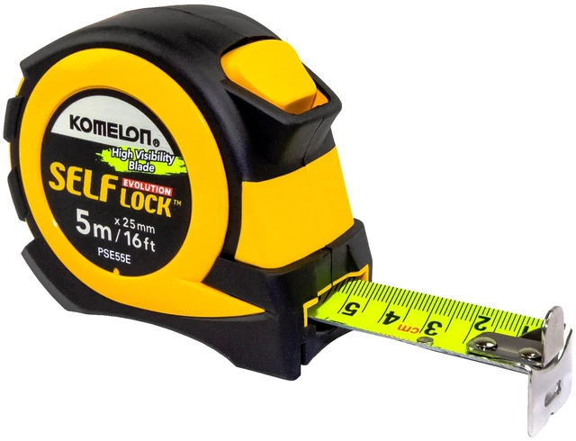 Main image of PSE55E 5M/16' Metric Self-Lock Tape Measure, Yellow/Black | Self Locking