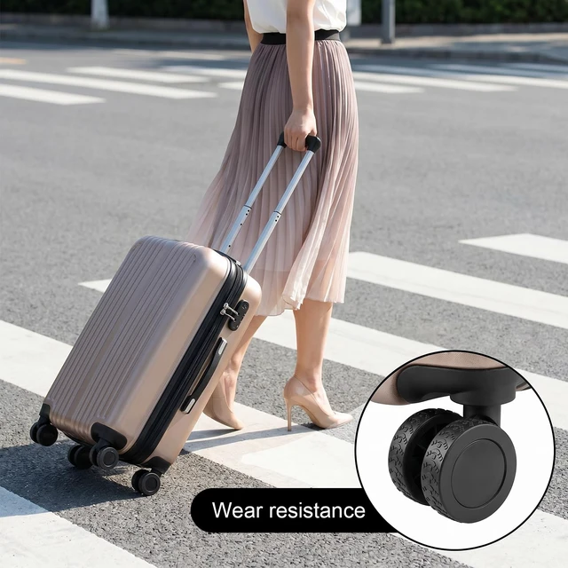 Alt view image 5 of 7 - 16pcs Luggage Wheel Covers Silicone Protective Covers Wear-Resistant Anti-Noise Travel Accessories for Rolling Suitcases Spinner Wheels (Black)