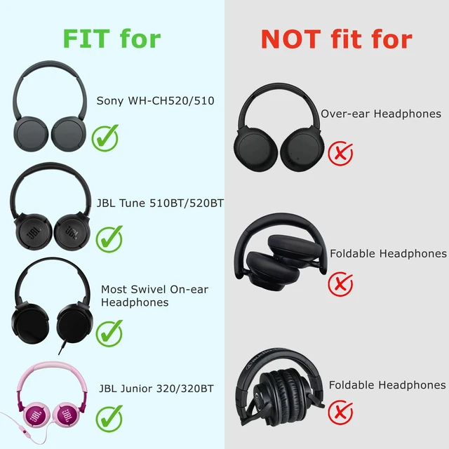 Alt view image 5 of 7 - Case Compatible with JBL Tune 510BT Bluetooth Headphones, with JBL Tune 520BT/670NC Live 460NC/Junior 320, with Sony WH-CH520/510, Travel Carrying Headphone Case for On Ear Headphones (Black)