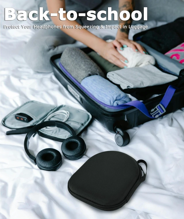 Alt view image 6 of 7 - Case Compatible with JBL Tune 510BT Bluetooth Headphones, with JBL Tune 520BT/670NC Live 460NC/Junior 320, with Sony WH-CH520/510, Travel Carrying Headphone Case for On Ear Headphones (Black)