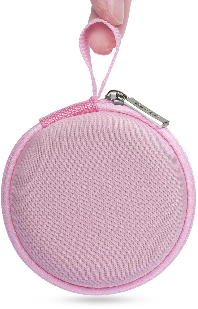 Main image of Mini-Portable Hard Shell Earbuds Case for Apple EarPods Headphones USB-C Wired Ear Buds/Skullcandy Jib Wired Earbuds, Travel Case for Earphones Earplugs (Pink, 1 Pack)
