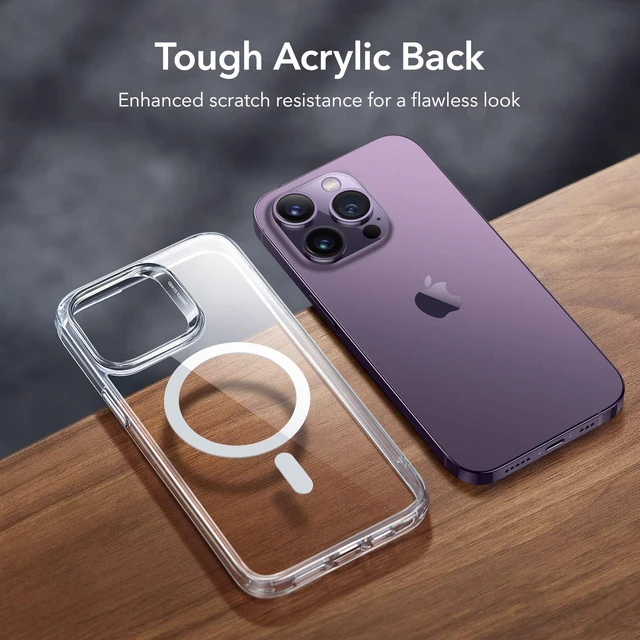 Alt view image 7 of 7 - Classic Hybrid for iPhone 14 Pro Max Case, Clear | Long-Lasting Anti-Yellowing, Ultra-Thin, Compatible with MagSafe, 3X Military-Grade Protection, Magnetic Phone Case