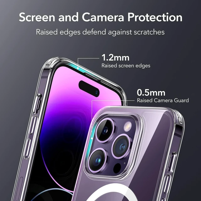 Alt view image 6 of 7 - Classic Hybrid for iPhone 14 Pro Max Case, Clear | Long-Lasting Anti-Yellowing, Ultra-Thin, Compatible with MagSafe, 3X Military-Grade Protection, Magnetic Phone Case