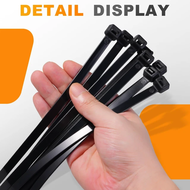 Alt view image 3 of 7 - 24 Inch Zip Ties, 200LBS,0.35In Thick, 100Pack,Black Cable Ties | Heavy Duty,Ultra StrongSelf-Locking, Nylon 66, UV & Weather Resistant, Indoor Outdoor, Garden & Industrial Use