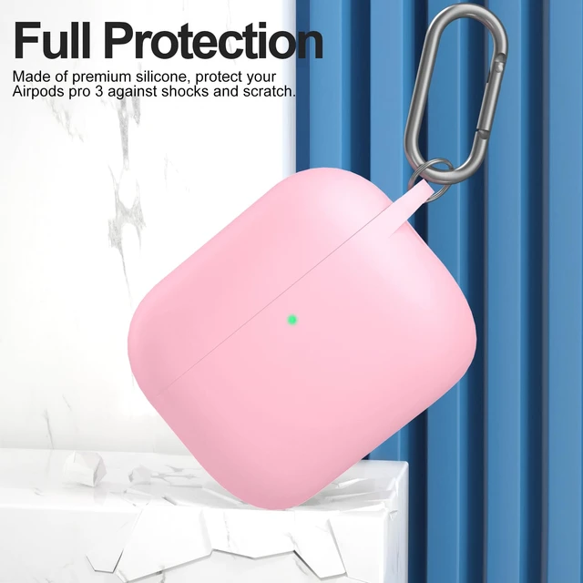 Alt view image 2 of 7 - AirPods Pro 3 Case Cover 2025 Release, Light Pink | Protective Soft Silicone Cover with Keychain Cleaning Pen for Apple AirPods Pro 3rd Generation Case(2025 Release)