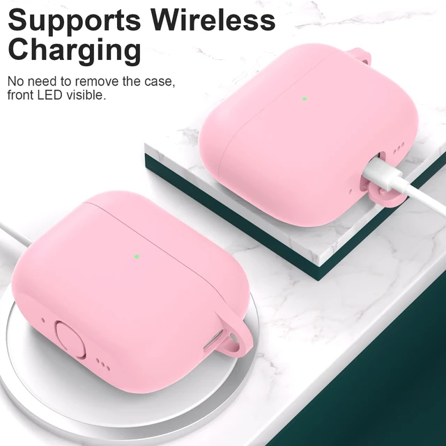 Alt view image 3 of 7 - AirPods Pro 3 Case Cover 2025 Release, Light Pink | Protective Soft Silicone Cover with Keychain Cleaning Pen for Apple AirPods Pro 3rd Generation Case(2025 Release)