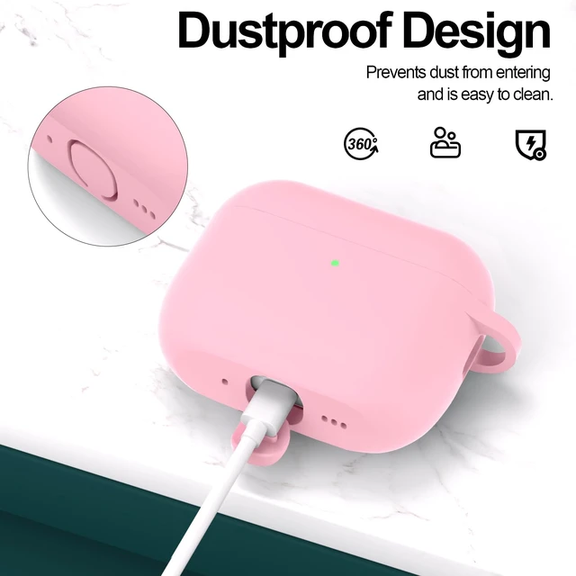Alt view image 4 of 7 - AirPods Pro 3 Case Cover 2025 Release, Light Pink | Protective Soft Silicone Cover with Keychain Cleaning Pen for Apple AirPods Pro 3rd Generation Case(2025 Release)