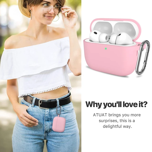 Alt view image 7 of 7 - AirPods Pro 3 Case Cover 2025 Release, Light Pink | Protective Soft Silicone Cover with Keychain Cleaning Pen for Apple AirPods Pro 3rd Generation Case(2025 Release)