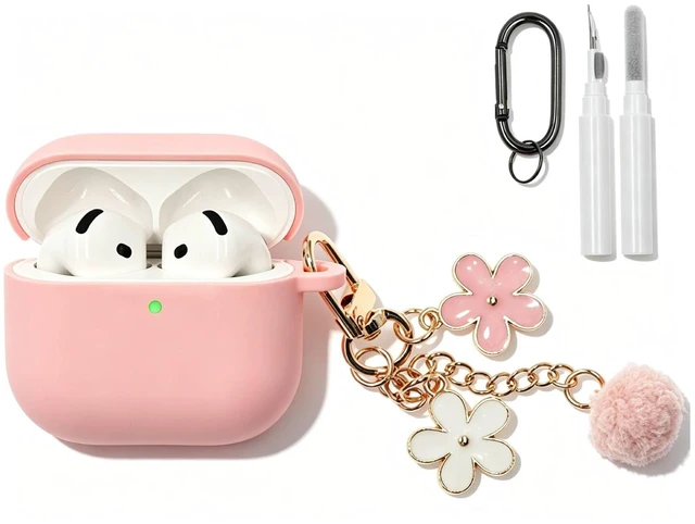 Main image of Compatible with AirPods 5/4 Case, Premium Soft Silicone Protective Case Cover for Apple AirPods 4th/5th Generation with Cleaner Kit Keychain Accessories for Women Girls