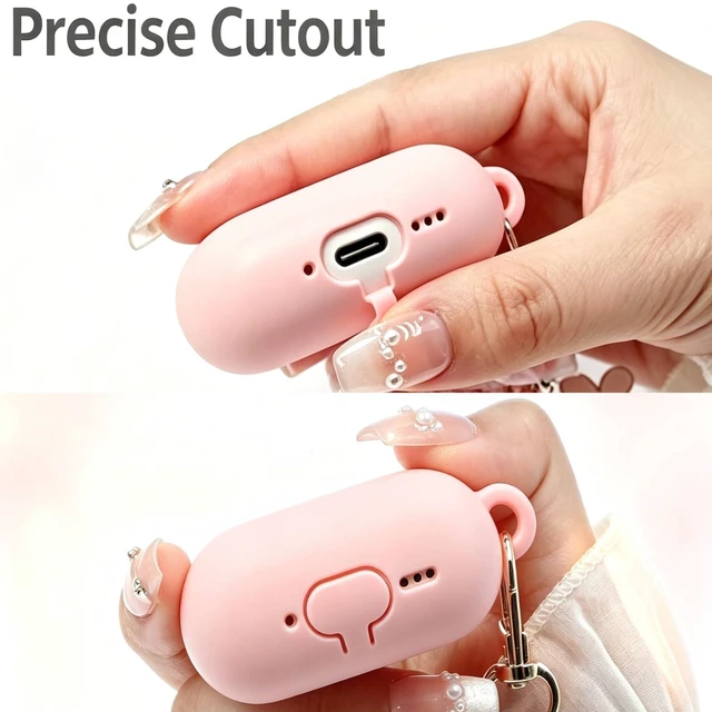 Alt view image 4 of 7 - Compatible with AirPods 5/4 Case, Premium Soft Silicone Protective Case Cover for Apple AirPods 4th/5th Generation with Cleaner Kit Keychain Accessories for Women Girls