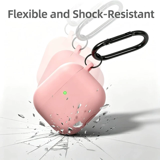 Alt view image 5 of 7 - Compatible with AirPods 5/4 Case, Premium Soft Silicone Protective Case Cover for Apple AirPods 4th/5th Generation with Cleaner Kit Keychain Accessories for Women Girls