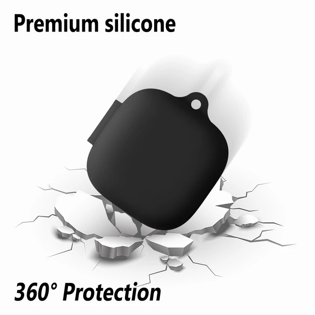 Alt view image 4 of 6 - Silicone Case for Anker Soundcore P31i, Anker Soundcore R60i NC, Soft Flexible Scratch Resistant Protective Cover with Carabiner (Black)
