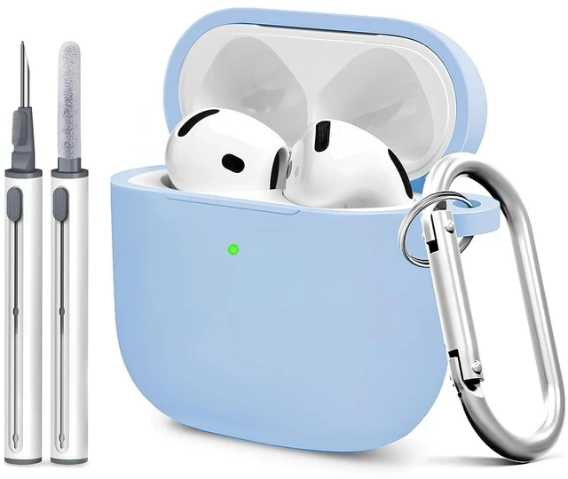 Main image of Silicone Case for AirPods 5 and 4 with Cleaner Kit, Sky Blue | Soft silicone cover with keychain and cleaner kit, compatible with AirPods 5 and 4 for daily scratch and bump protection