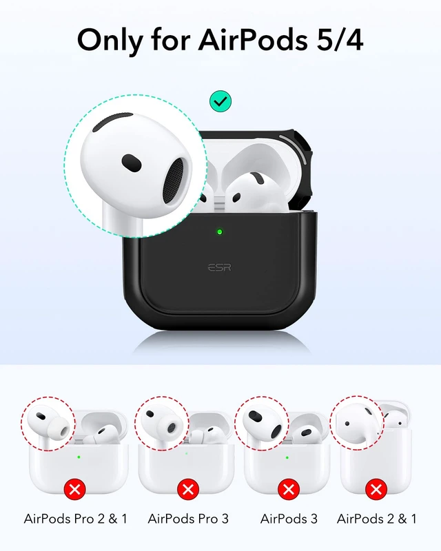 Alt view image 2 of 7 - AirPods 5/4 Case (2026/2024), Compatible with MagSafe, Black | Compatible with AirPods 5/4 Case (USB-C), Drop Protection Cover with Lanyard, Magnetic Lid, Orbit Hybrid Series