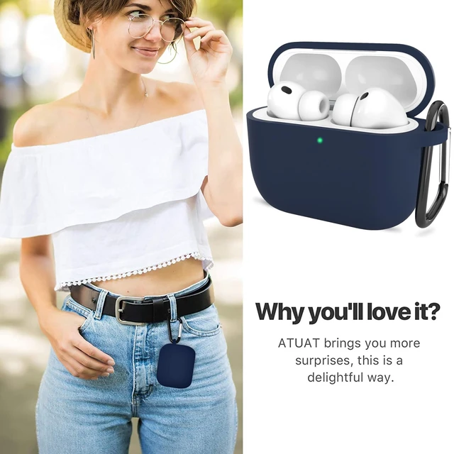 Alt view image 5 of 7 - Compatible with AirPods Pro 3 Case 2025 Release, Midnight Blue | Protective Soft Silicone Cover with Keychain Cleaning Kit for Women Men for Apple AirPods Pro 3rd Generation(2025)