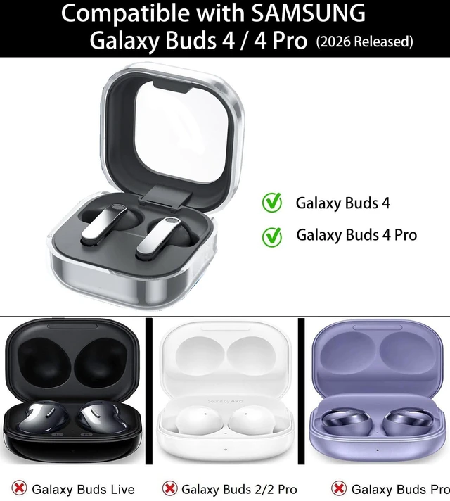 Alt view image 2 of 7 - Lock Case Compatible Samsung Galaxy Buds 4/4 Pro Cases Cover with Phone Stand, Full Body Shockproof Protective Cases Men Women with Cleaner Kit and Keychain for Galaxy Buds 4 Pro 2026 Black