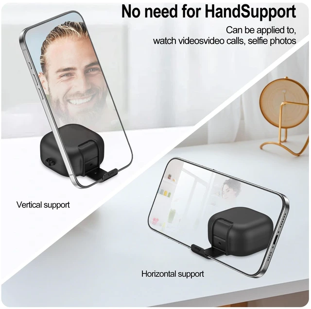 Alt view image 4 of 7 - Lock Case Compatible Samsung Galaxy Buds 4/4 Pro Cases Cover with Phone Stand, Full Body Shockproof Protective Cases Men Women with Cleaner Kit and Keychain for Galaxy Buds 4 Pro 2026 Black