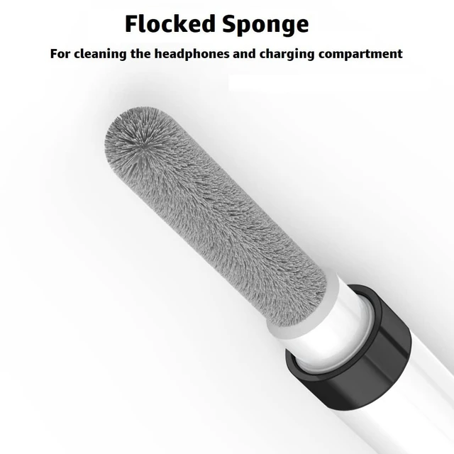Alt view image 3 of 6 - Dual-Brush Earbud Cleaning Pen | 4-in-1 Pro Kit for Precision & Durability, Tool Compatible with Airpods, Galaxy Buds, All Wireless Headsets -Black