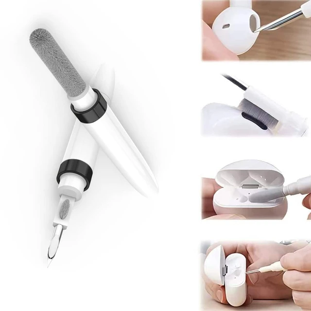 Alt view image 2 of 6 - Dual-Brush Earbud Cleaning Pen | 4-in-1 Pro Kit for Precision & Durability, Tool Compatible with Airpods, Galaxy Buds, All Wireless Headsets -Black