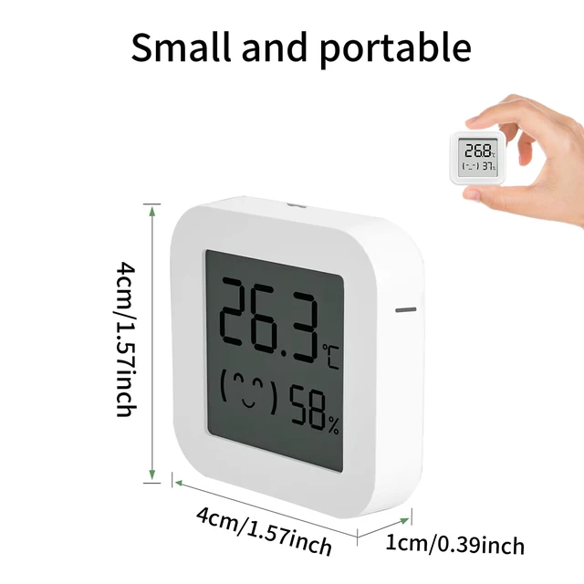 Alt view image 5 of 7 - Mini Thermometer Hygrometer Bluetooth Temperature Humidity Sensor with Electronic Ink Display Room Thermometer with 500ft/150m Range Humidity Meter
