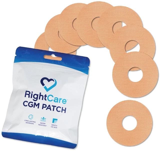 Main image of CGM Adhesive Patches Pre-Cut for Freestyle Libre 2 &3 and Lingo, Waterproof Adhesive Medical Tape, Uncovered Circle Protective Patches, Tan, Bag of 25
