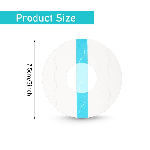 Alt view image 2 of 7 - 30 Pack Glucose Sensor Covers Medical Adhesive Patches for Precut CGM Tape with No Glue on The Center Waterproof and Strong Stick for Long Stay