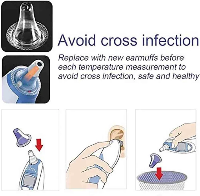 Alt view image 6 of 7 - 400 Pack Ear Thermometer Probe Covers Disposable | Refill Lens Filters Caps Compatible for All B raun Models Digital Thermometers Sleeve