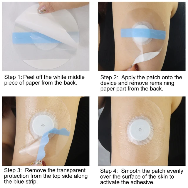 Alt view image 7 of 7 - Libre 2 Plus Sensor Covers & Lingo Patches Waterproof | Freestyle Sensor Patches, Hypoallergenic & Latex-Free 15 Days Long Stay, No-glue in the Center,40Pack