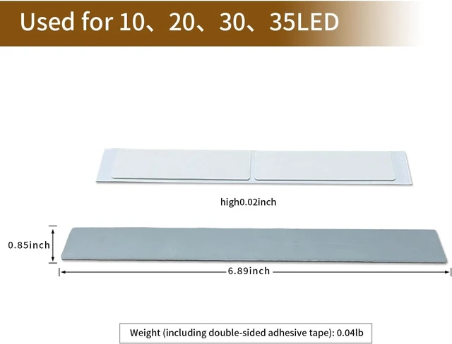 Alt view image 2 of 5 - Under Cabinet Lights Magnetic stickys 4PCS - Replacement Magnetic Strips with Adhesive Backing for Under Cabinet Lights, Black, LMS01-4