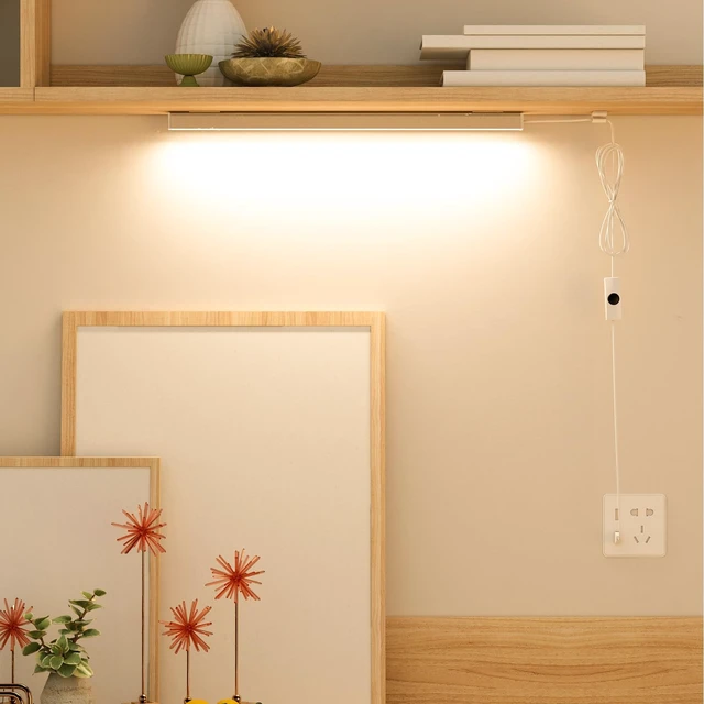Alt view image 5 of 7 - Under Cabinet LED Light Bar 12" 3000K Warm Kitchen Lamp | ASOKO 12" Under Cabinet LED Light Bar, 3000K Warm White Plug in Counter Light for Kitchen Desk Closet