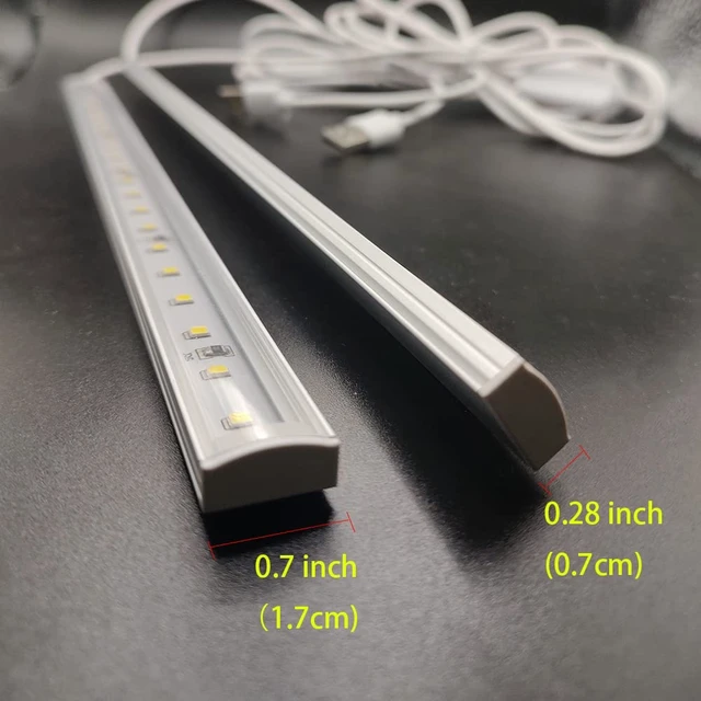 Alt view image 3 of 7 - Under Cabinet Led Lighting, 12 Inch Led Light Strip Bar, Warm White 3000K USB Led Light, Small Thin Led Under Counter Lighting for Kitchen/Room/Shelf/Desk/Display Case