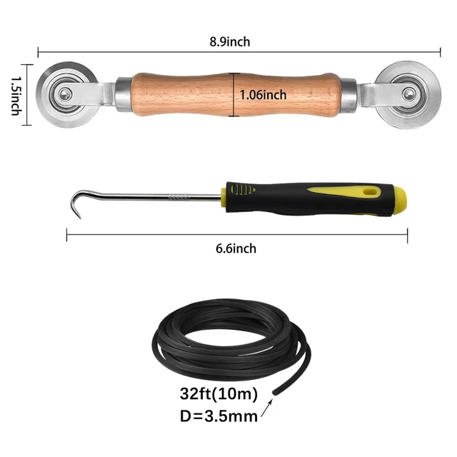 Alt view image 2 of 7 - Window Screen Repair Kit, Steel Roller Tool with Bearing | Spline Removal Hook and 32ft Retainer Spline Replacement for Installing Door Mesh Screens