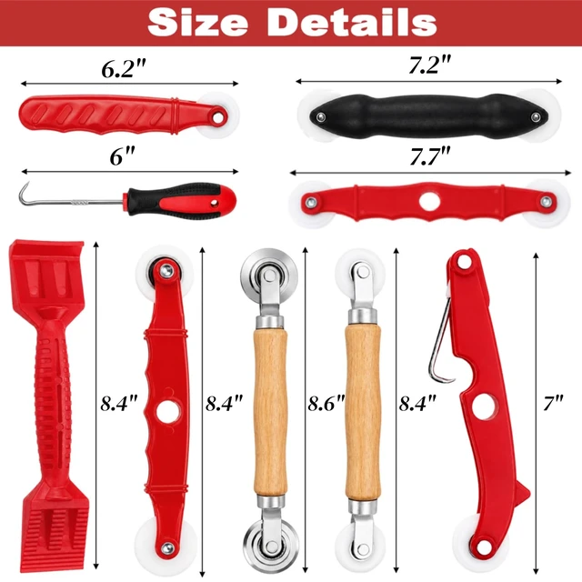 Alt view image 2 of 7 - Screen Repair Tool, Window Spline Roller for Installation, 9 PCS | Screen Spline Installer Roller Tool, Durable Window Door Repair Kit for Installing Replacing Sliding Patio Doors RV Home