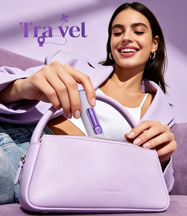 Alt view image 7 of 7 - Nose Hair Trimmer for Women, 3-in-1 Painless & Gentle Trimmer for Nose, Eyebrows & Facial Hair, Type-C Rechargeable Precision Groomer with Double-Edged Blades, IPX7 Waterproof - Purple