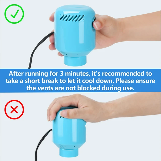 Alt view image 4 of 6 - Electric Pump for Vacuum Storage Bags Blue | 5000 PA 55W Portable Lightweight Seal Pump for Clothes and Travel Bags, Perfect for Travel, Moving, Bags Not Included
