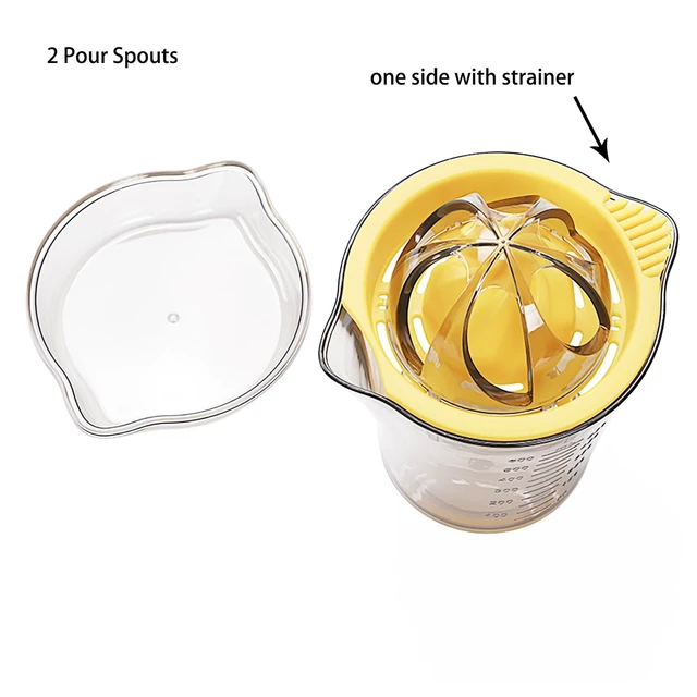 Alt view image 4 of 6 - Manual Citrus Juicer Cup, Citrus Squeeze Cup with Strainer, Portable Hand Fruit Squeezer with Lid, Mini Lemon Orange Juice Extractor, Clear Juice Cup for Travel, Camping, Home Kitchen, 600ml/20oz