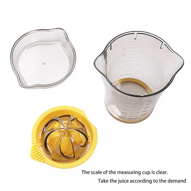 Alt view image 5 of 6 - Manual Citrus Juicer Cup, Citrus Squeeze Cup with Strainer, Portable Hand Fruit Squeezer with Lid, Mini Lemon Orange Juice Extractor, Clear Juice Cup for Travel, Camping, Home Kitchen, 600ml/20oz