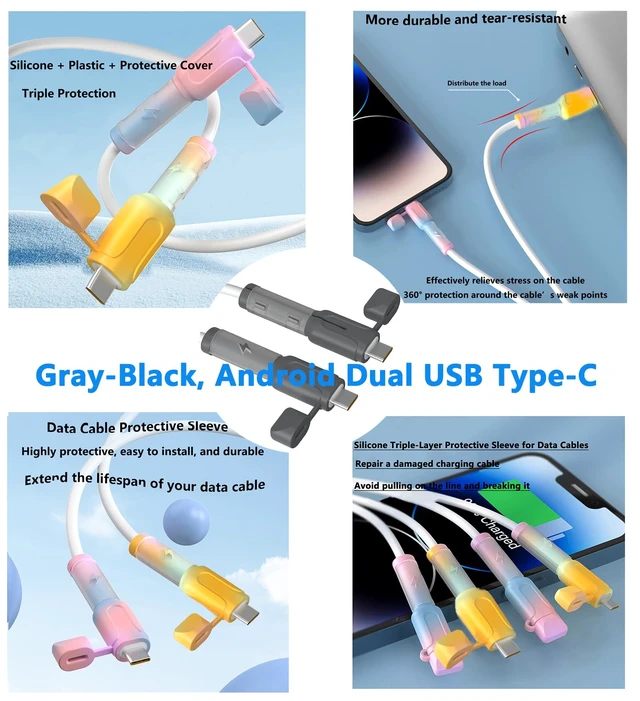 Alt view image 3 of 7 - Silicone Cable Protector - Anti-Kink Connector for Phone Charging Cables - Reusable for Repairing Various Cable Connectors