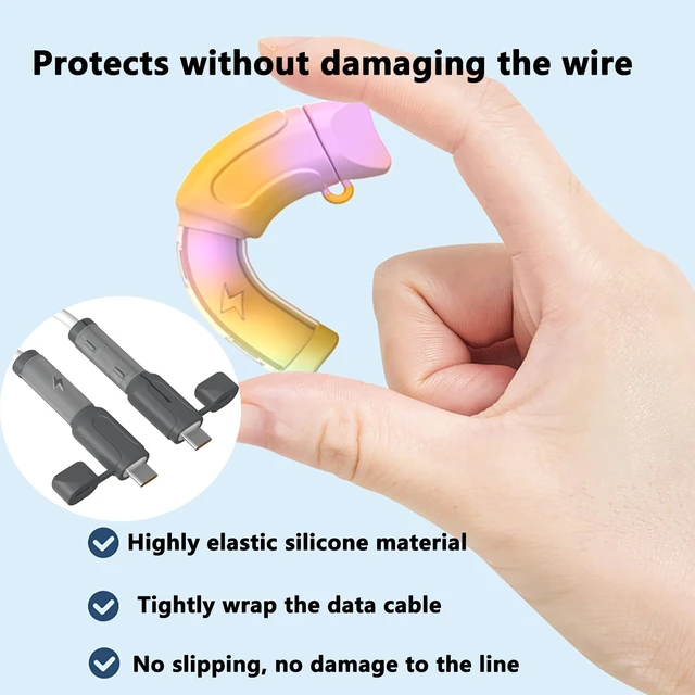 Alt view image 4 of 7 - Silicone Cable Protector - Anti-Kink Connector for Phone Charging Cables - Reusable for Repairing Various Cable Connectors