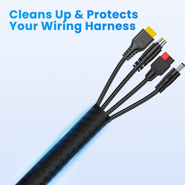 Alt view image 3 of 7 - 1/2" 10ft Black Expandable Braided Cable Sleeve PET | Wire Sleeve for Cable Management, Abrasion & Heat Resistant, Easy Install & Cut, Ideal for Home Theater & Smart Home