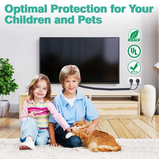 Alt view image 6 of 7 - Dog and Cat Cord Protector 10ft - 3/8inch, Flexible Cable Sleeve for Easy Cord Management, Protects Cables from Pets Chewing, Ideal for USB, Power, Audio and Video Cords - Black