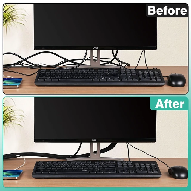 Alt view image 7 of 7 - Dog and Cat Cord Protector 10ft - 3/8inch, Flexible Cable Sleeve for Easy Cord Management, Protects Cables from Pets Chewing, Ideal for USB, Power, Audio and Video Cords - Black