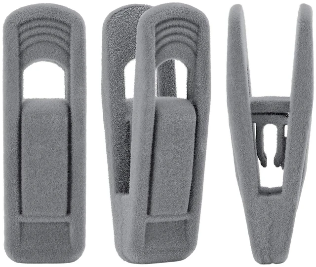 Main image of Velvet Hangers Clips, Pants Hangers Velvet Clips(20pc, Grey) | Strong Finger Clips Perfect for Thin Velvet Hangers