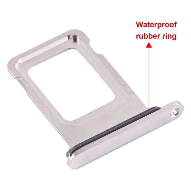 Alt view image 2 of 4 - SIM Card Tray Holder Slot Replacement for iPhone 13 Pro and iPhone 13 Pro Max (Silver) with Waterproof Rubber Ring and Eject Pin (Single Sim Version)