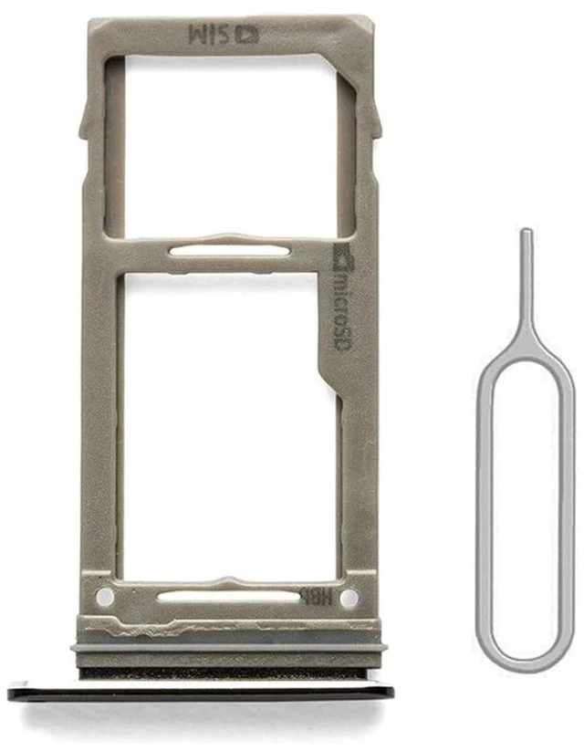 Main image of SIM Card Tray Holder Slot Replacement for Samsung Galaxy S9 and S9 + PlusBlack Waterproof Rubber Ring and Eject Pin (Single Sim Card Version)