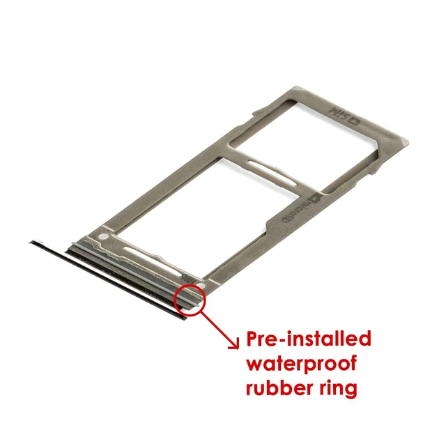 Alt view image 2 of 4 - SIM Card Tray Holder Slot Replacement for Samsung Galaxy S9 and S9 + PlusBlack Waterproof Rubber Ring and Eject Pin (Single Sim Card Version)