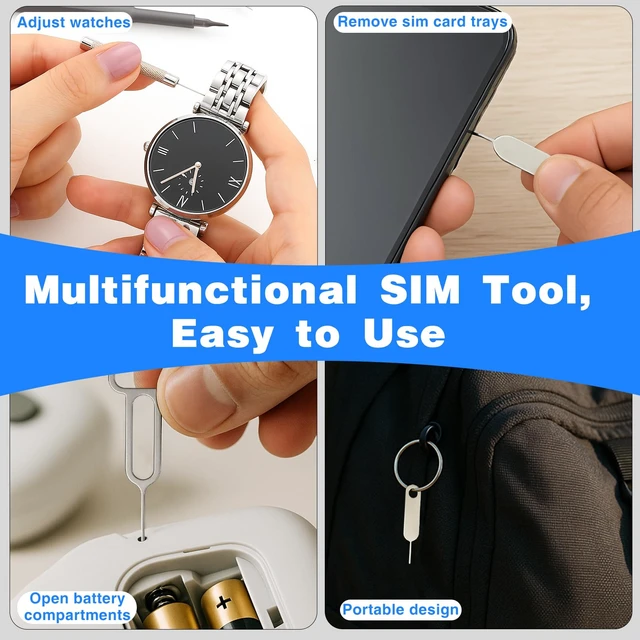 Alt view image 3 of 7 - 32-Piece SIM Card Ejector Tool Set Universal Tray Removal Pins for iPhone,& Watch Link Repair