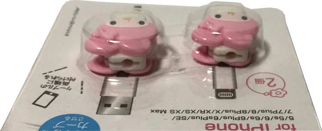 Alt view image 4 of 6 - Sanrio My Melody Cable Protector Cell Phones Accessories 2pcs Set for iPhone (Lightning Cable)