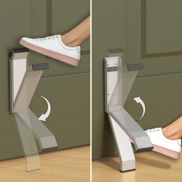Alt view image 2 of 6 - Door Stop, No Drilling Door Stoppers to Keep Door Open, Easy Pedal Kick Down Door Holder, Bottom of Door (White x 1 Pack)