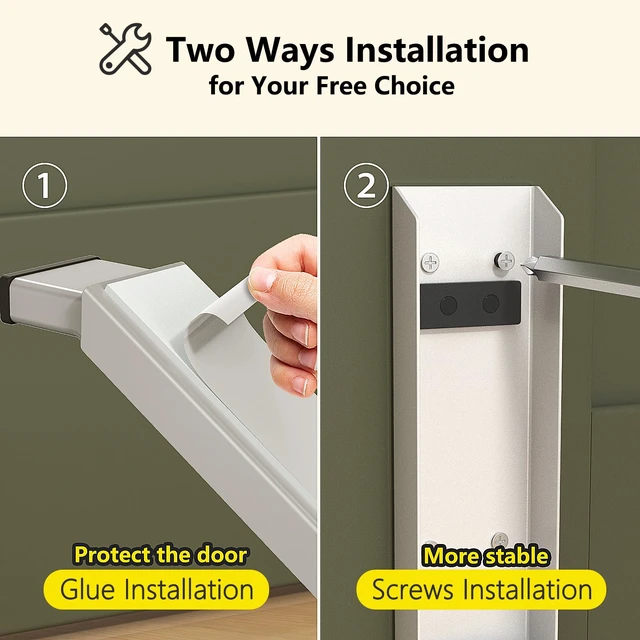 Alt view image 5 of 6 - Door Stop, No Drilling Door Stoppers to Keep Door Open, Easy Pedal Kick Down Door Holder, Bottom of Door (White x 1 Pack)